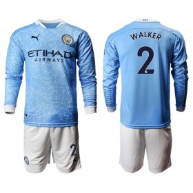 Maillot de Foot Manchester City Kyle Walker 2 Enfant Domicile 2020-2021 ML